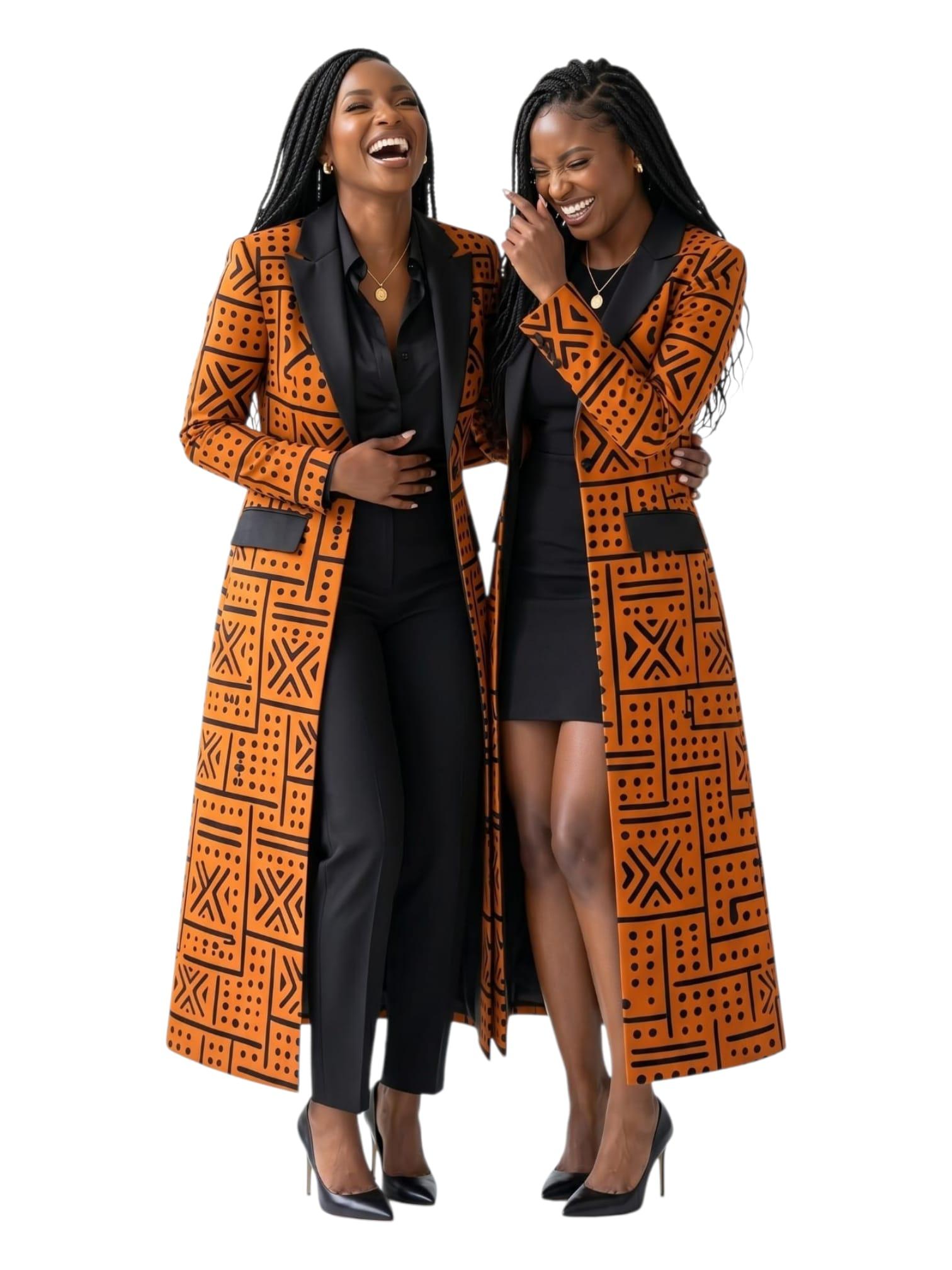 Chounja — Bogolan Mud Cloth Maxi Coat